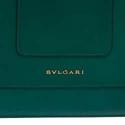 Pre Owned حقيبة بلغاري قلاب فوريفر سيربينتي جلد أزرق مخضر