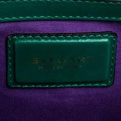 Pre Owned حقيبة بلغاري قلاب فوريفر سيربينتي جلد أزرق مخضر