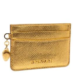 Bvlgari Gold Karung Serpenti Forever Card Holder