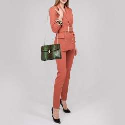 Bvlgari Green Karung Serpenti Forever Flap Shoulder Bag