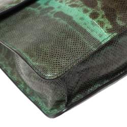 Bvlgari Green Karung Serpenti Forever Flap Shoulder Bag