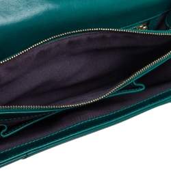مملوكة مسبقًا حقيبة كتف بلغاري سيربينتي فوريفر جلد أخضر متوسطة بقلاب  