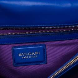 Bvlgari Blue Leather Large Serpenti Forever Flap Shoulder Bag