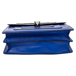Bvlgari Blue Leather Large Serpenti Forever Flap Shoulder Bag