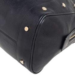 Pre Owned Bvlgari Black Leather Bvlgari Bvlgari Dome Satchel