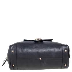 Pre Owned Bvlgari Black Leather Bvlgari Bvlgari Dome Satchel