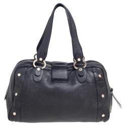 Pre Owned Bvlgari Black Leather Bvlgari Bvlgari Dome Satchel