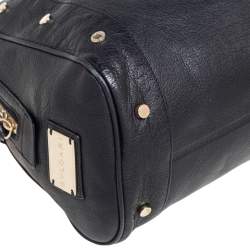 Pre Owned Bvlgari Black Leather Bvlgari Bvlgari Dome Satchel
