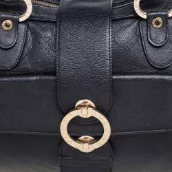 Pre Owned Bvlgari Black Leather Bvlgari Bvlgari Dome Satchel