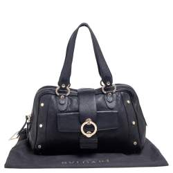 Pre Owned Bvlgari Black Leather Bvlgari Bvlgari Dome Satchel