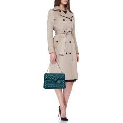 Pre Owned Bvlgari Teal Blue Quilted Leather Serpenti Forever Shoulder Bag