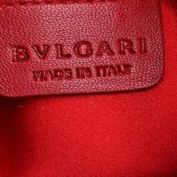 Pre Owned Bvlgari Orange Satin Monete Clutch