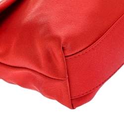 Pre Owned Bvlgari Orange Satin Monete Clutch