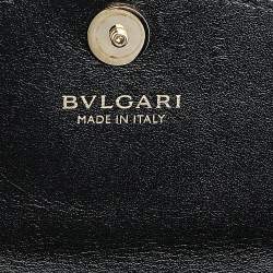 Bvlgari Metallic Silver Patent Leather Serpenti Forever Wallet on Chain