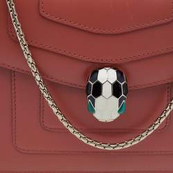 Bvlgari Coral Pink Leather Small Serpenti Forever Shoulder Bag