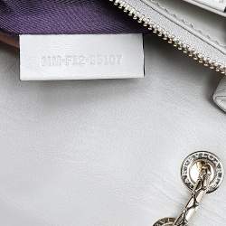 Pre Owned Bvlgari White Leather Medium Serpenti Forever Shoulder Bag