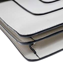 Pre Owned Bvlgari White Leather Medium Serpenti Forever Shoulder Bag