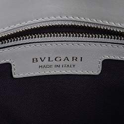 Pre Owned Bvlgari White Leather Medium Serpenti Forever Shoulder Bag