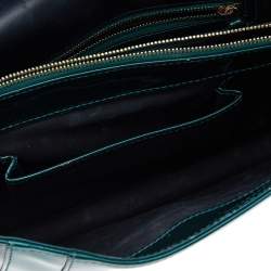 Bvlgari Green Patent Leather Medium Serpenti Forever Shoulder Bag