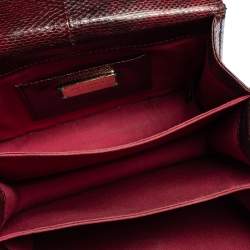 Pre Owned Bvlgari Burgundy Karung Serpenti Forever Flap Top Handle Bag