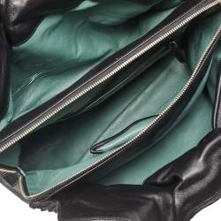 Bvlgari Black Canvas and Leather Pleated Tote