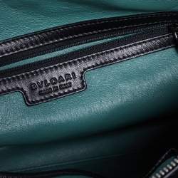 Bvlgari Black Canvas and Leather Pleated Tote