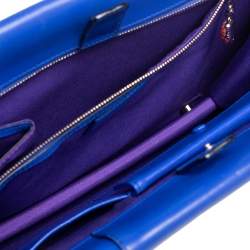 مملوكة مسبقًا حقيبة كتف بلغاري قلاب مزدوج سربنتي فورفر جلد أزرق