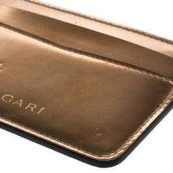 Bvlgari Metallic Gold Leather Serpenti Forever Card Holder