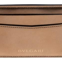 Bvlgari Metallic Gold Leather Serpenti Forever Card Holder