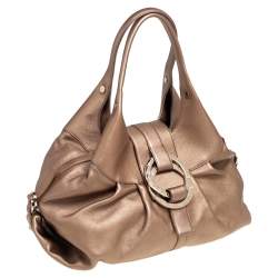 Bvlgari Gold Leather Chandra Hobo