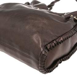 Bvlgari Metallic Brown Leather Twistino Tina Shopper Tote
