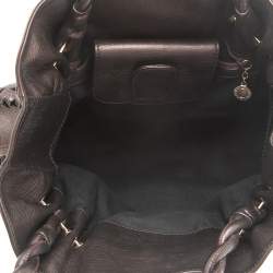 Bvlgari Metallic Brown Leather Twistino Tina Shopper Tote