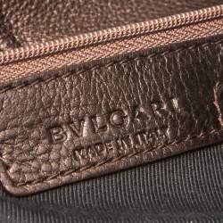 Bvlgari Metallic Brown Leather Twistino Tina Shopper Tote