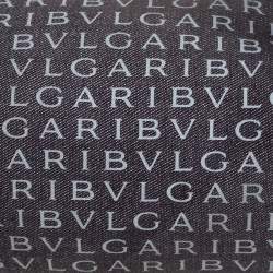 Pre Owned Bvlgari Black Macadam Denim and Leather Cylinder Bag