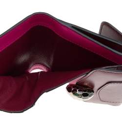 Pre Owned Bvlgari Burgundy Leather Serpenti Forever Trifold Wallet