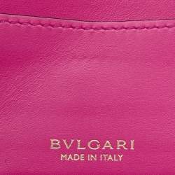 Pre Owned Bvlgari Burgundy Leather Serpenti Forever Trifold Wallet