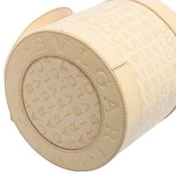 Bvlgari Beige Canvas and Leather Cylinder Bag