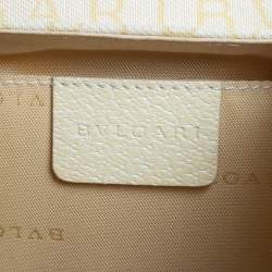 Bvlgari Beige Canvas and Leather Cylinder Bag