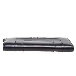 Pre Owned Bvlgari Black Leather Serpenti Forever Zip Around Wallet