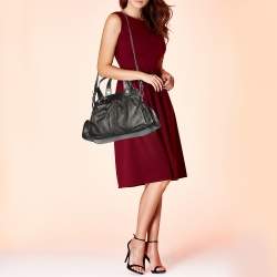 Pre Owned Bvlgari Metallic Dark Brown Leather Leoni Satchel