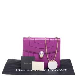 Bvlgari Purple Leather Small Serpenti Forever Shoulder Bag