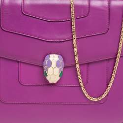 Bvlgari Purple Leather Small Serpenti Forever Shoulder Bag
