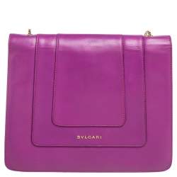 Bvlgari Purple Leather Small Serpenti Forever Shoulder Bag