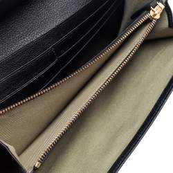 Pre Owned Bvlgari Black Leather and Patent Leather Flap Wallet 