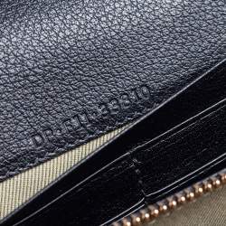 Pre Owned Bvlgari Black Leather and Patent Leather Flap Wallet 