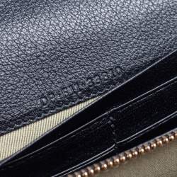 Pre Owned Bvlgari Black Leather and Patent Leather Flap Wallet 