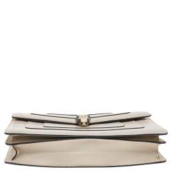 Bvlgari Cream Leather Medium Serpenti Forever Shoulder Bag