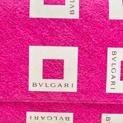 Bvlgari Pink/White Logo Print Fabric Clutch
