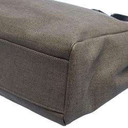 Pre Owned Bvlgari Grey/Black Coated Canvas and Leather Double Zip Tote