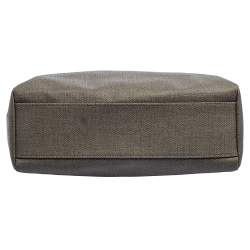 Pre Owned Bvlgari Grey/Black Coated Canvas and Leather Double Zip Tote